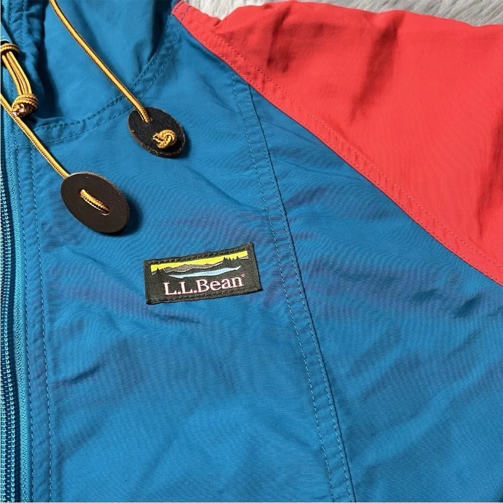 LL Bean Womens Mountain Classic Anorak Color Block Jacket Size Small
